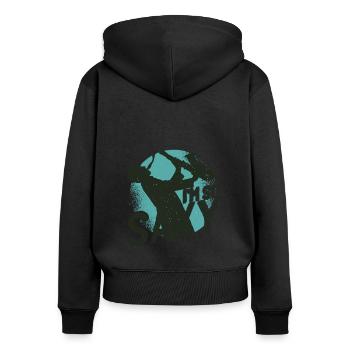 Saxophone Saxophone Musiciens - Sweat à capuche zippé Premium bio Femme - noir - Dos - Julia (174cm)