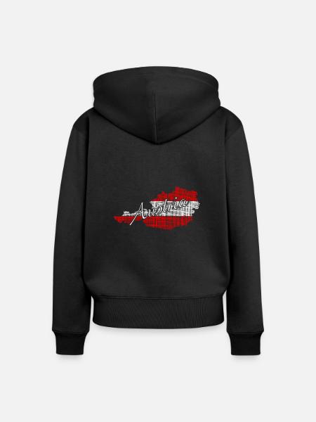 Österreich Austria - Frauen Premium Bio Zip Hoodie - Schwarz