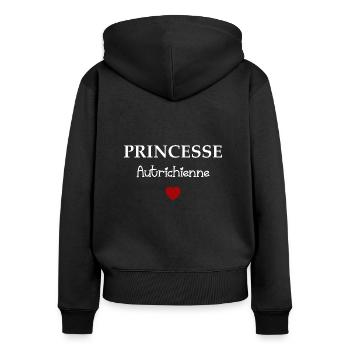 Princesse autrichienne - Sweat à capuche zippé Premium bio Femme - noir - Dos - Julia (174cm)