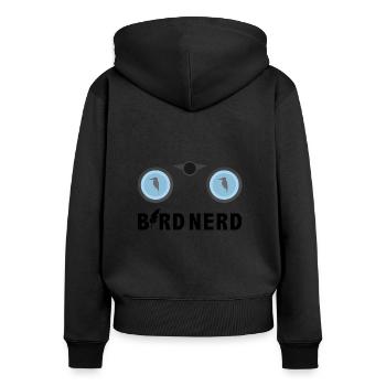 Bird Nerd (birdwatcher) - Women's Premium Organic Zip Hoodie - black - Back - Julia (174cm)