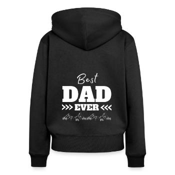 Best dad ever dad gift - Women's Premium Organic Zip Hoodie - black - Back - Julia (174cm)