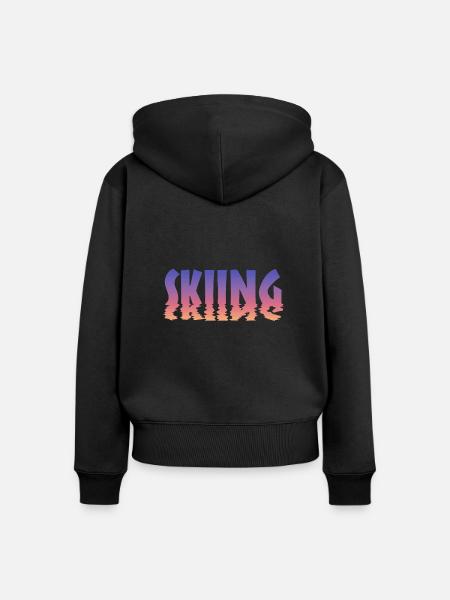 Skiing - Frauen Premium Bio Zip Hoodie - Schwarz