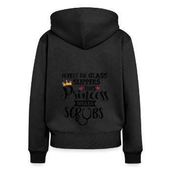 Forget The Glass Slippers This Princess Wears Scru - Women's Premium Organic Zip Hoodie - black - Back - Julia (174cm)