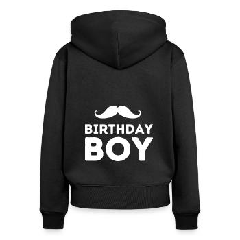 Birthday Boy Boy Beard Gift - Women's Premium Organic Zip Hoodie - black - Back - Julia (174cm)