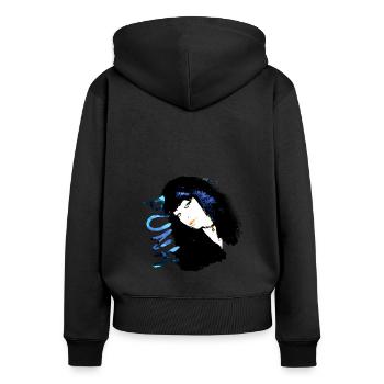 emo girl,emo,punk,painting,woman,rock,punk rock - Women's Premium Organic Zip Hoodie - black - Back - Julia (174cm)