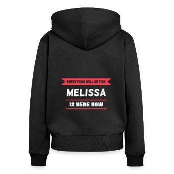 Melissa Name Saying für stolze Melissas - Frauen Premium Bio Zip Hoodie - Schwarz - Hinten - Julia (174cm)