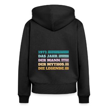 1973 Geburtstag Papa Vater Vintage Geschenk - Frauen Premium Bio Zip Hoodie - Schwarz - Hinten - Julia (174cm)