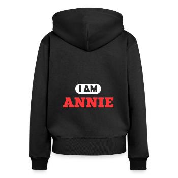 Annie Name Saying für stolze Annies - Frauen Premium Bio Zip Hoodie - Schwarz - Hinten - Julia (174cm)