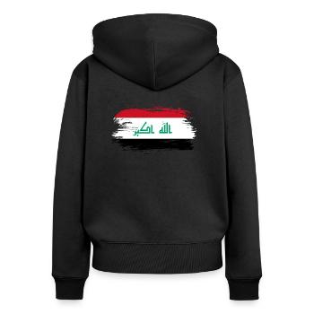 Iraq flag - Women's Premium Organic Zip Hoodie - black - Back - Julia (174cm)