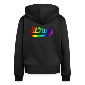 St Pauli Hamburg rainbow - Women's Premium Organic Zip Hoodie - black - Back - Julia (174cm)