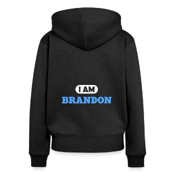 Brandon Name Saying für stolze Brandons - Frauen Premium Bio Zip Hoodie - Schwarz - Hinten - Julia (174cm)
