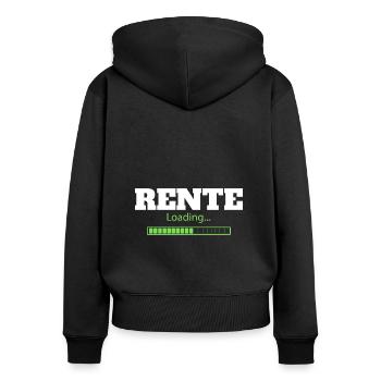 Rente Loading - Frauen Premium Bio Zip Hoodie - Schwarz - Hinten - Julia (174cm)