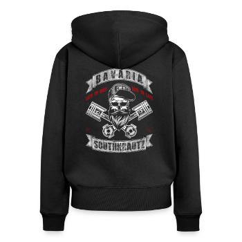 Bavière Southkrautz - ncd-shirts.de - Sweat à capuche zippé Premium bio Femme - noir - Dos - Julia (174cm)