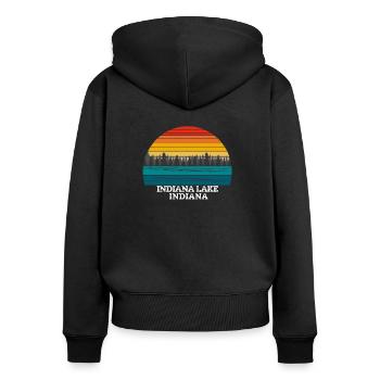 Indiana Lake Indiana - Sweat à capuche zippé Premium bio Femme - noir - Dos - Julia (174cm)