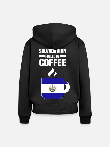 El Salvador - Frauen Premium Bio Zip Hoodie - Schwarz