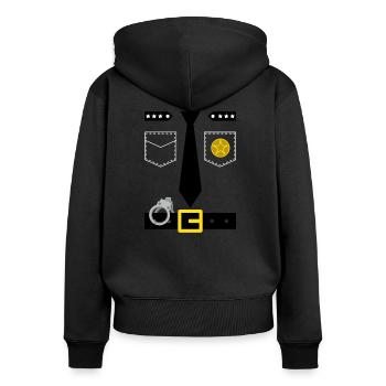 Costume de policier T T shirt idée de déguisement de la police - Sweat à capuche zippé Premium bio Femme - noir - Dos - Julia (174cm)