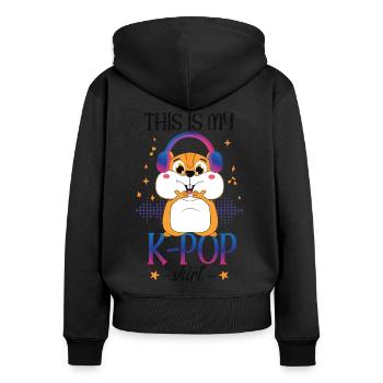 Hamster K-Pop Südkoreanische Popmusik - Frauen Premium Bio Zip Hoodie - Schwarz - Hinten - Julia (174cm)