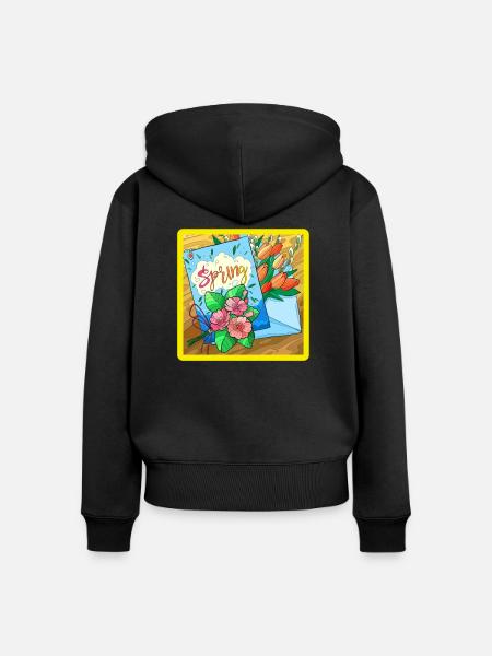 Spring - Frauen Premium Bio Zip Hoodie - Schwarz