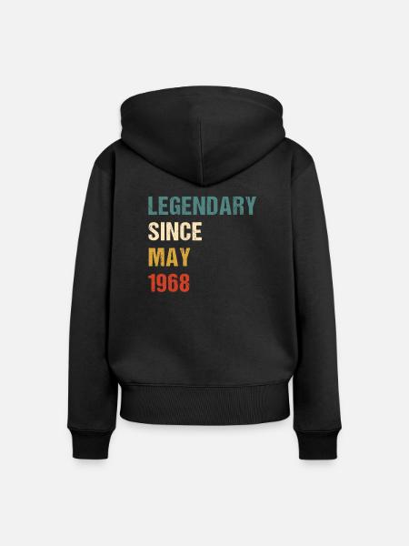 LEGENDARY SINCE MAY 1968 - Frauen Premium Bio Zip Hoodie - Schwarz