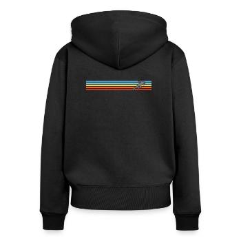 Läufer - Frauen Premium Bio Zip Hoodie - Schwarz - Hinten - Julia (174cm)