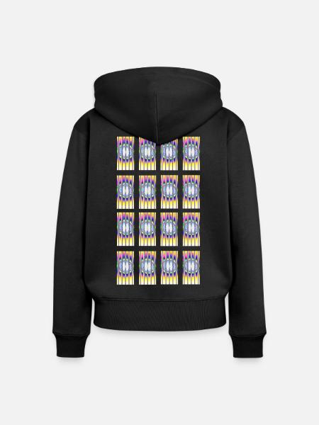 Hypnotisches Design Typ-1 - Frauen Premium Bio Zip Hoodie - Schwarz