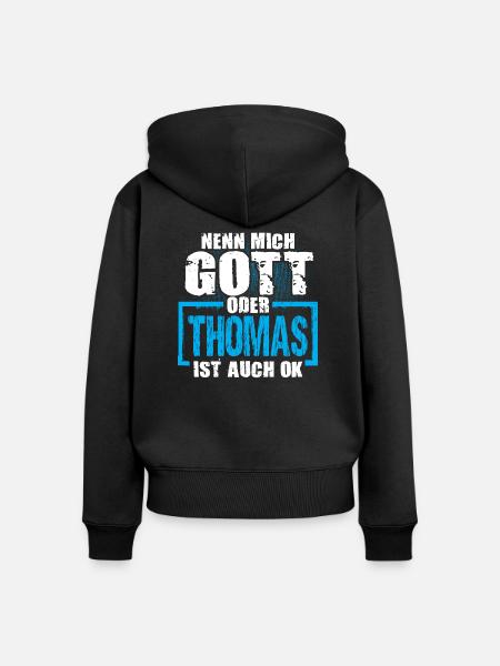 THOMAS - ok - Frauen Premium Bio Zip Hoodie - Schwarz