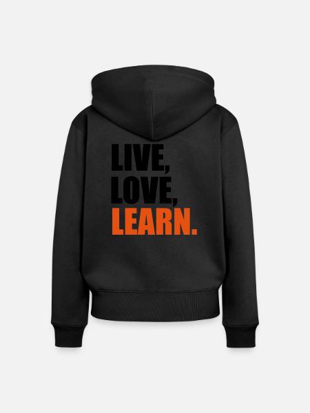 lernen - Frauen Premium Bio Zip Hoodie - Schwarz