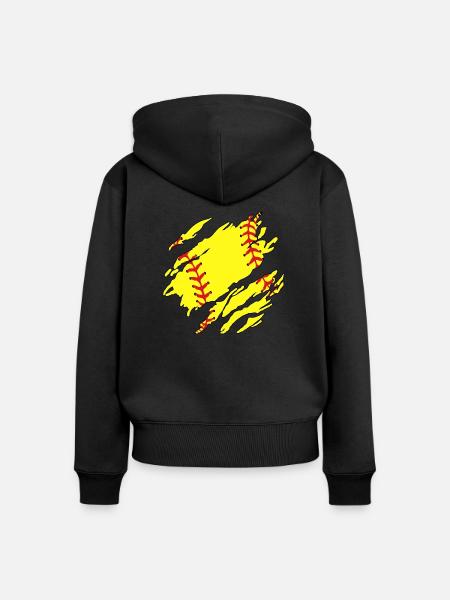 Softball Innen - Frauen Premium Bio Zip Hoodie - Schwarz