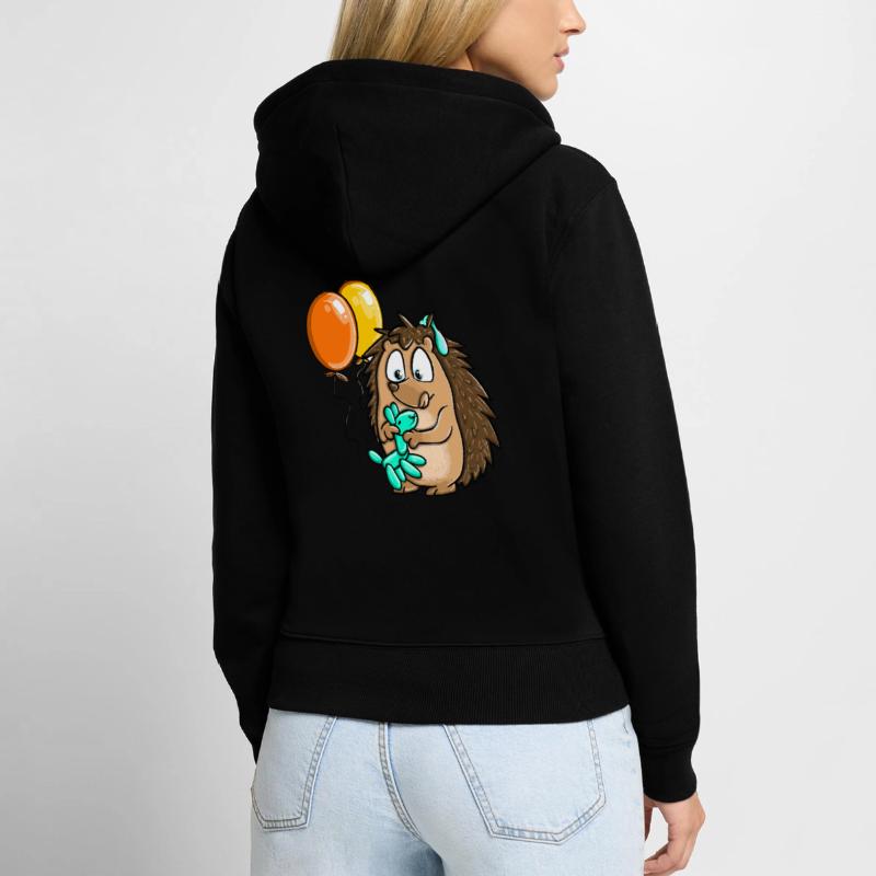 Déclaration de conception de ballons hérisson Paulchen Peng Sweat à capuche zippé Premium bio Femme