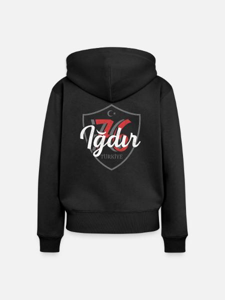 Iğdır - Frauen Premium Bio Zip Hoodie - Schwarz