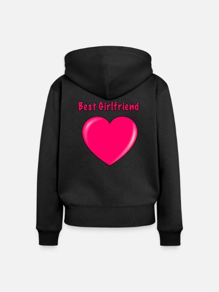 Best Girlfiend - Frauen Premium Bio Zip Hoodie - Schwarz