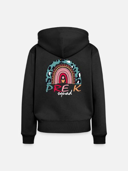 Pre K Squad Geschenk - Frauen Premium Bio Zip Hoodie - Schwarz