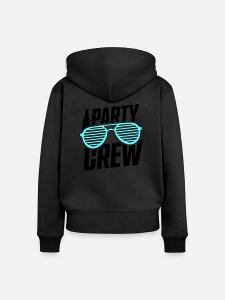 party crew - Frauen Premium Bio Zip Hoodie - Schwarz