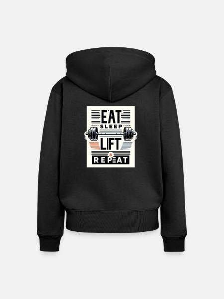 Gym Mantra Fett - Frauen Premium Bio Zip Hoodie - Schwarz