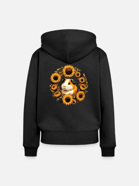 Meerschweinchen Nagetiere - Frauen Premium Bio Zip Hoodie - Schwarz