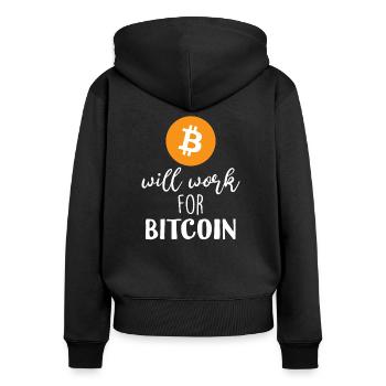 Bitcoin - Women's Premium Organic Zip Hoodie - black - Back - Julia (174cm)
