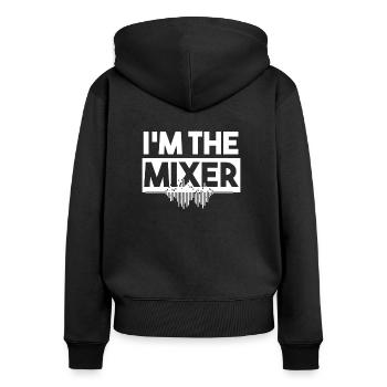 DJ - Women's Premium Organic Zip Hoodie - black - Back - Julia (174cm)