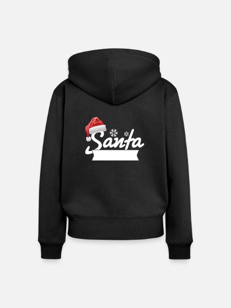 Santa - Frauen Premium Bio Zip Hoodie - Schwarz