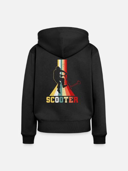 Scooter Stunt Tretroller Geschenkidee - Frauen Premium Bio Zip Hoodie - Schwarz