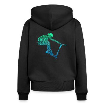 Scooter stunt scooter gift - Women's Premium Organic Zip Hoodie - black - Back - Julia (174cm)