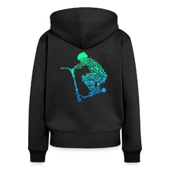 Scooter Roller Stunt Geschenk Jungen Kinder - Frauen Premium Bio Zip Hoodie - Schwarz - Hinten - Julia (174cm)