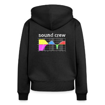 sound crew - égaliseur paramétrique - Sweat à capuche zippé Premium bio Femme - noir - Dos - Julia (174cm)