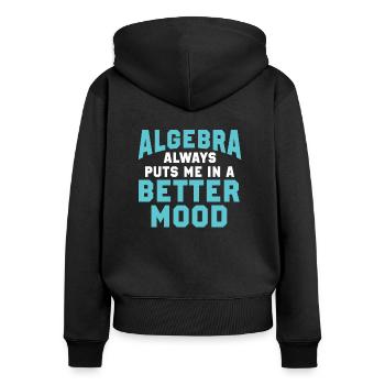 Algèbre Mathématiques Maths Mathematicien Professeur - Sweat à capuche zippé Premium bio Femme - noir - Dos - Julia (174cm)