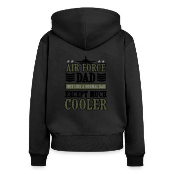 Air Force Dad Pilot USA US Army America Military - Women's Premium Organic Zip Hoodie - black - Back - Julia (174cm)