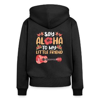 Ukulele Player Musical Instrument Guitar Uke Hawaii - Women's Premium Organic Zip Hoodie - black - Back - Julia (174cm)