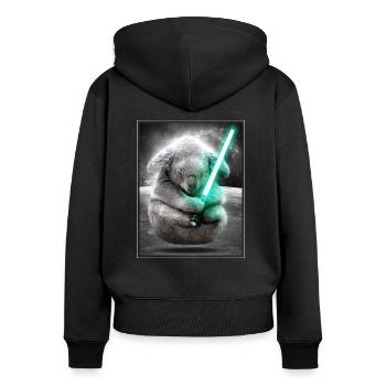 Koala Force - Women's Premium Organic Zip Hoodie - black - Back - Julia (174cm)