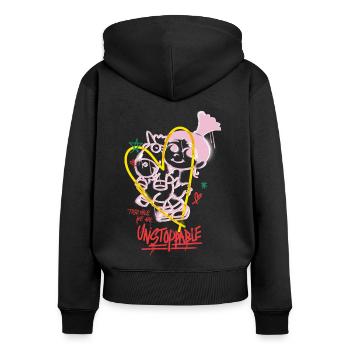 Minions Agnes With Unicorn Fluffy Unstoppable - Women's Premium Organic Zip Hoodie - black - Back - Julia (174cm)