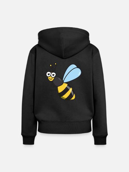 Biene Honigbiene - Frauen Premium Bio Zip Hoodie - Schwarz