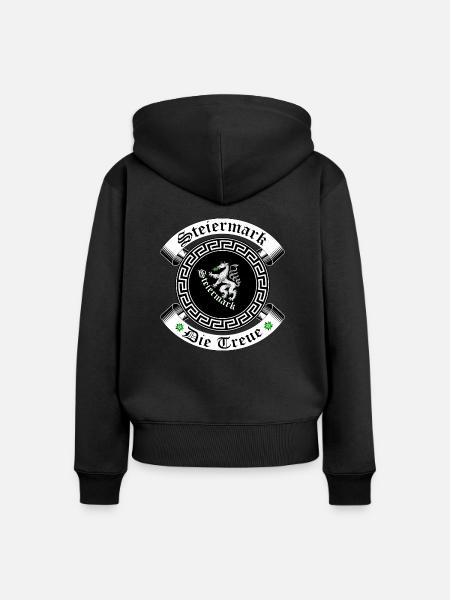 Steiermark - Frauen Premium Bio Zip Hoodie - Schwarz