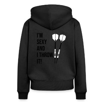 dart sexy target - Women's Premium Organic Zip Hoodie - black - Back - Julia (174cm)